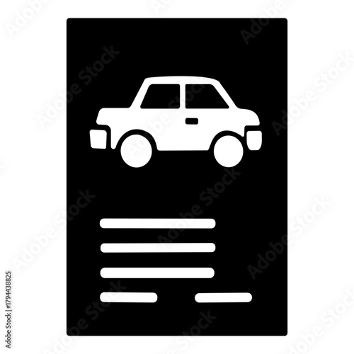 Car Document icon or logo isolated sign symbol vector illustration - high quality black style vector icons