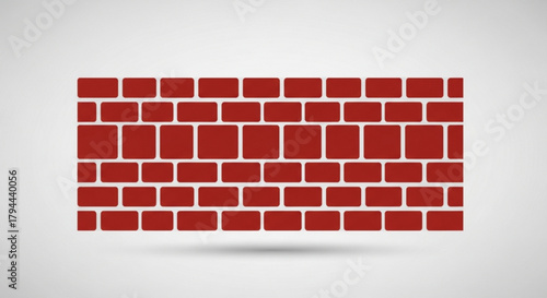 Illustration of a red brick wall, perfect for construction, architecture, or design projects
