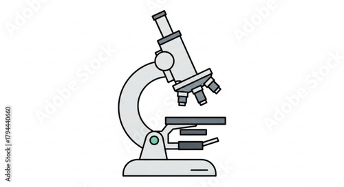 Illustration of a microscope, a scientific instrument used for viewing small objects, , perfect for sciencerelated content