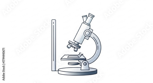 Illustration of a microscope, a scientific instrument used for viewing small objects, , perfect for sciencerelated content