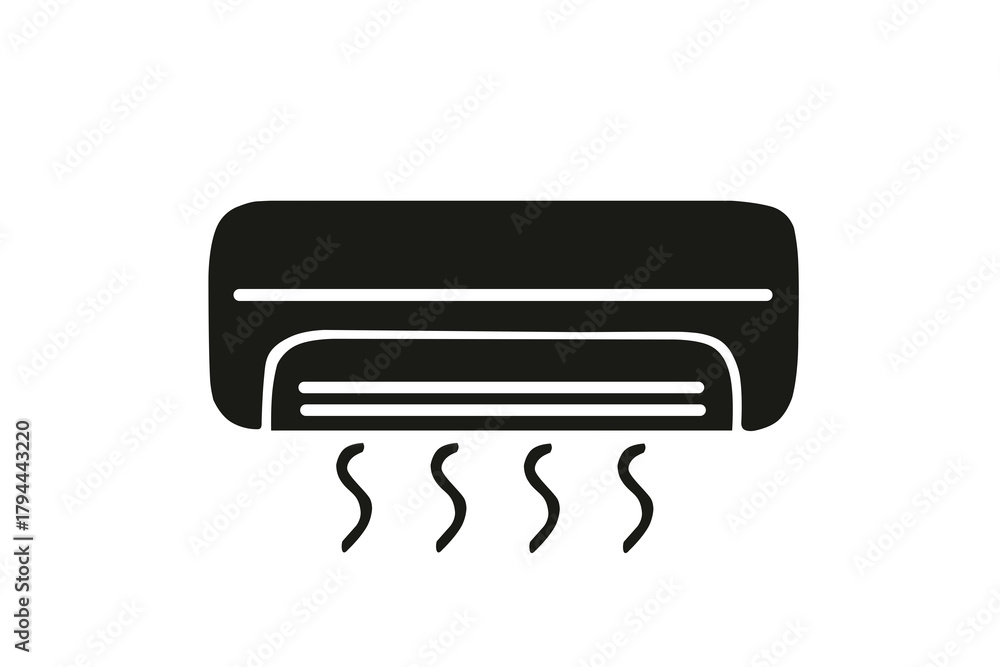 Fototapeta premium Air conditioner vent heat flat vector icon
