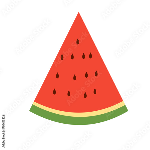 Enjoy a refreshing slice of summer with this vibrant watermelon illustration, ideal for seasonal designs, healthy eating campaigns, and fun, fruity projects