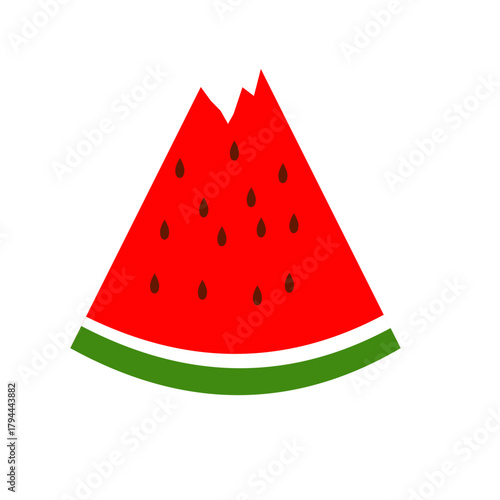 Fresh watermelon slice with seeds, a taste of summer, perfect for healthy snacks, picnics, and refreshing desserts, vibrant and juicy fruit illustration