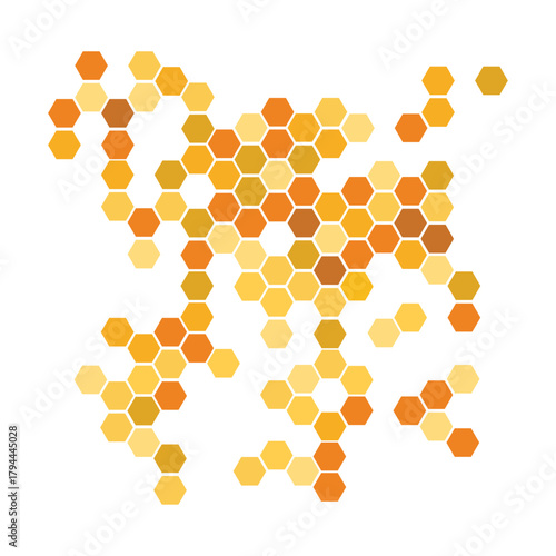 Bees nest shape illustration orange clip art with  isolated background