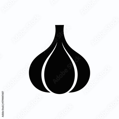 Garlic Bulb Silhouette Icon, Garlic, Bulb, Clove, Spice, Herb, Cooking, Flavor, Aroma, Culinary, Ingredient, Kitchen, Seasoning, Food, Vegetable, Allium, Pungent, Health, Immunity, Antioxidant, Nutrit
