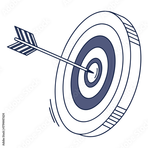 Arrow hitting the center of target