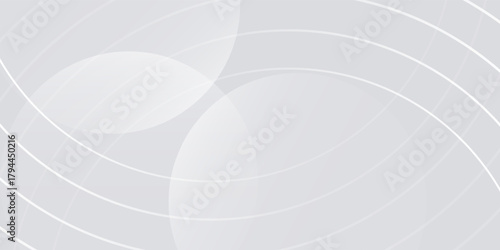 White geometric abstract background with lines effect decoration. Design element circles style concept neutral bright light nice