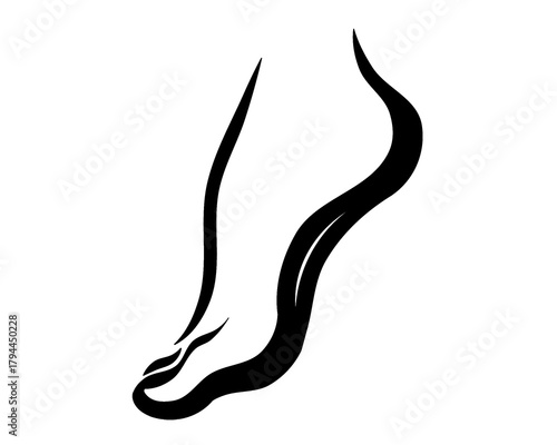 foot lineart, foot silhouette logo, icon isolated on white background, model 1
