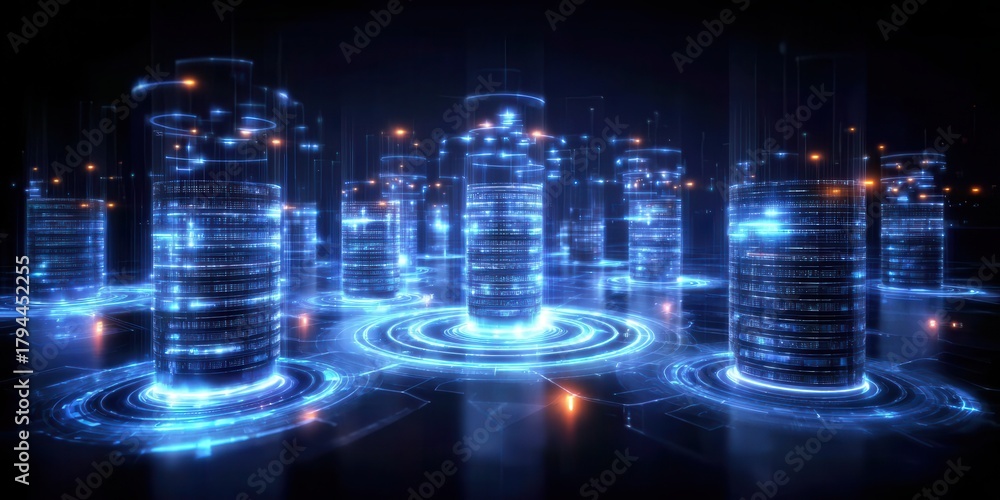 Obraz premium Hub for database program monitoring connectivity with instant index recovery interface