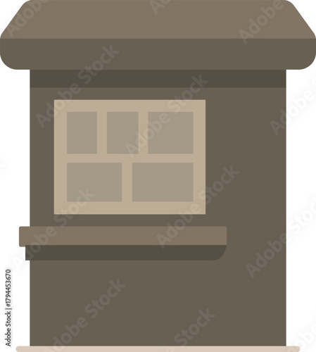 Park amenities strip with lamp bench and bin