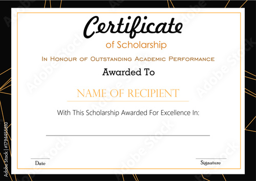 Editable Award Certificate Vector Image  
