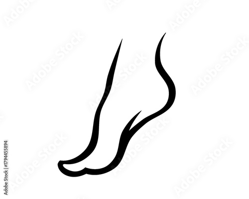 foot lineart, foot silhouette logo, icon isolated on white background, model 4
