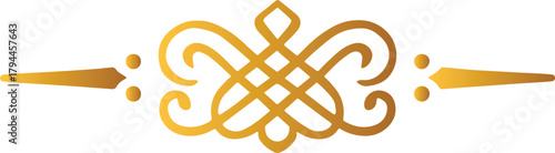 Hand drawn vector wedding decorative element. divider ornament, border, vintage line gold text divider doodle eps