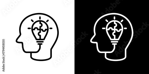 Creativity Icon Set. Clean Line Design With Light And Dark Versions For Versatile Use. 