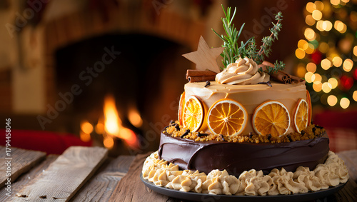 Unique Vintage Style Spiced Orange Christmas Cake