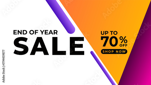 END OF YEAR SALE OFFERS AND DISCOUNT PROMOTION TEMPLATE BANNER DESIGN.COLORFUL GRADIENT COLOR BACKGROUND VECTOR. GOOD FOR SOCIAL MEDIA POST, COVER , POSTER 