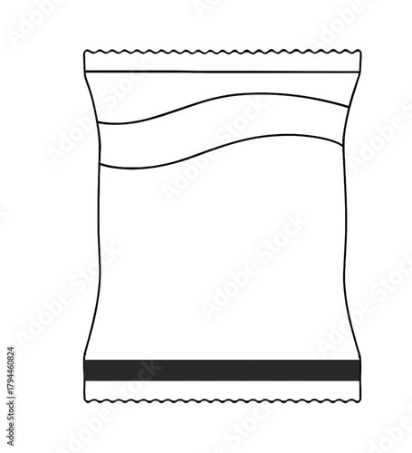 Stand-up pouch packaging bag with zip seal—illustration for food and product packaging.