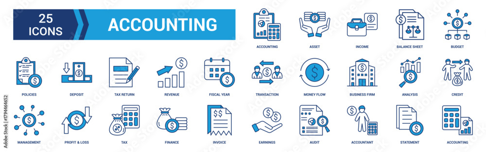 Photos Accounting icon set