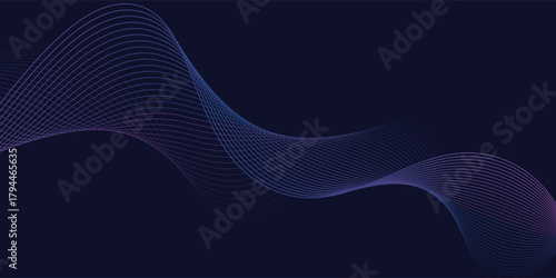 Abstract background with glowing wave. Shiny moving lines design element. Modern pink blue gradient flowing wave lines. Futuristic technology concept.
