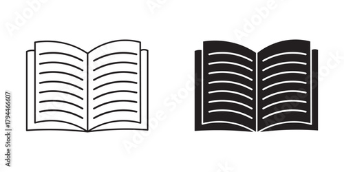 Book icon vector. open book sign and symbol. Simple book symbol. e-book icon. Book - education icon vector design template.