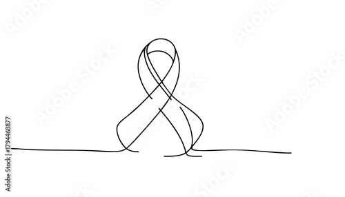 World Cancer Day logo with multicolored ribbon symbol of unity and hope on white background with copy space