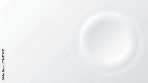 3D soft circle frame on white rectangle background
