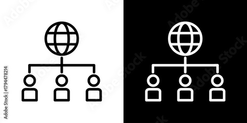 Interconnected Icon Set. Clean Line Design With Light And Dark Versions For Versatile Use.