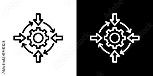 Integration Icon Set. Clean Line Design With Light And Dark Versions For Versatile Use.