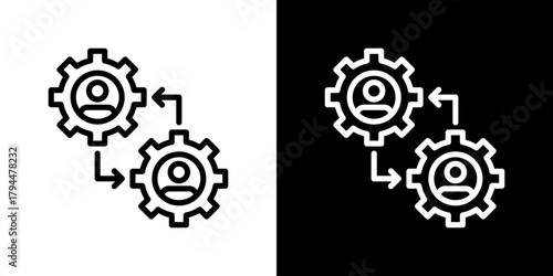 Cross Functional Icon Set. Clean Line Design With Light And Dark Versions For Versatile Use.