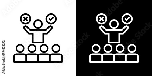 Decision Icon Set. Clean Line Design With Light And Dark Versions For Versatile Use.