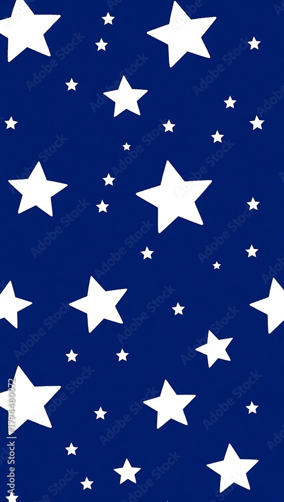 Obraz premium Generative AI celestial stars pattern on blue background.