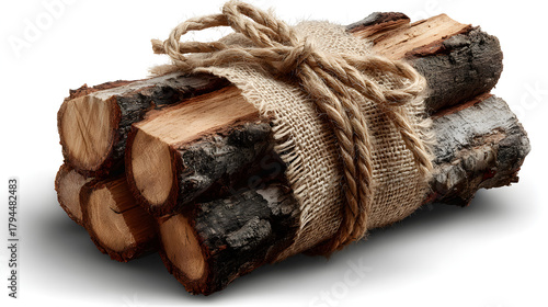 firewood isolated on white