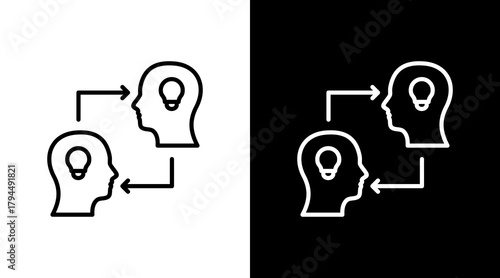 Knowledge Transfer White Icon Set Design