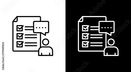 Feedback White Icon Set Design