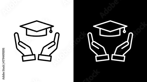 Educational Support White Icon Set Design