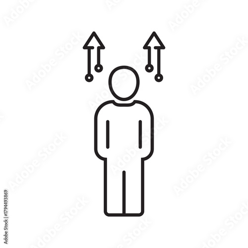 Personal achievements line icon. Growth personal, career ladder, Goal achieving, job promotion, Success achievement concept. Editable stroke. Vector illustration. Design on white background. EPS 10