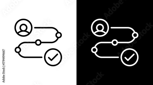 Customer Journey  White Icon Set Design