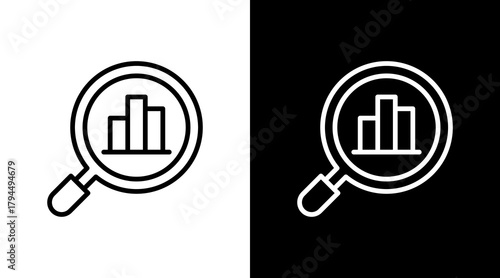 Market Research  White Icon Set Design