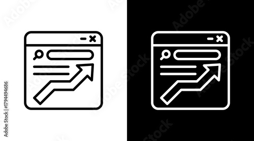 Website Traffic  White Icon Set Design