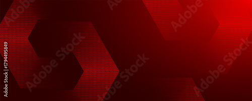 Abstract dark red background with hexagon lines. Vector eps10