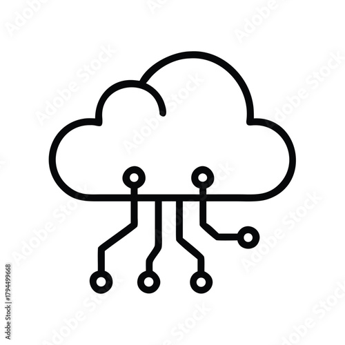 Cloud computing technology icon vector illustration for data storage and network services design 