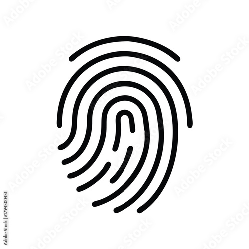 Fingerprint identification vector graphic for security identity and personal authentication design concept