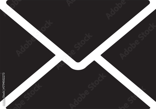 Dark grey vector envelope icon for mail or message communication symbol isolated on a transparent background