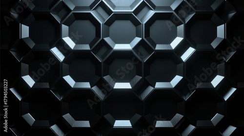 Abstract 3D Triangular Geometric Pattern with Dramatic Lighting and Gradient Shadow, Modern Design Background 