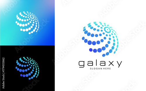 Abstract artificial intelligence logo icon elements. Innovative, competitive technology.