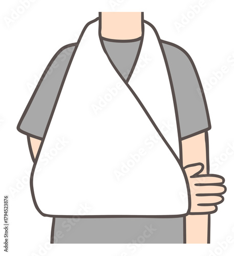 応急処置の必需品、三角巾のイラスト