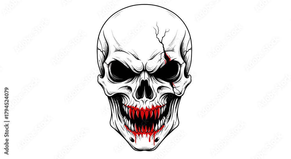 Fototapeta premium skull on white