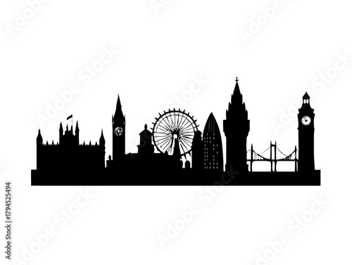 London skyline and landmarks silhouette vector
icon