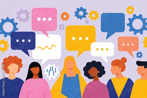 Multiple people engage in dialogue about neurodiversity, illustrating acceptance and awareness