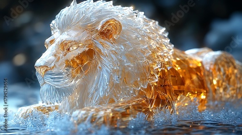 Translucent lion sculpture animal transparent